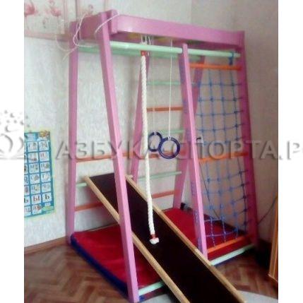 Детский спортивный комплекс ТЕРЕМОК деревянный розовый