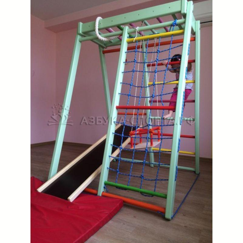 Детский спортивный комплекс ТЕРЕМОК деревянный фисташковый 170 см